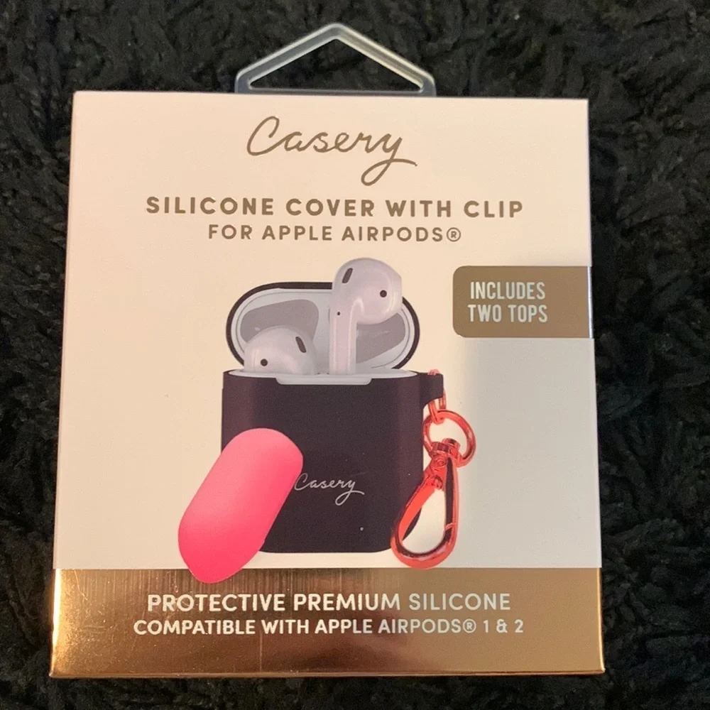 Silicone Cover With Clip For Apple AirPods - Picture 1 of 2